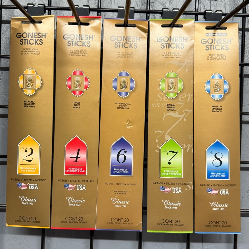 Sticks Incense Variety of 5 packs Classic No2,4,6,7,8
